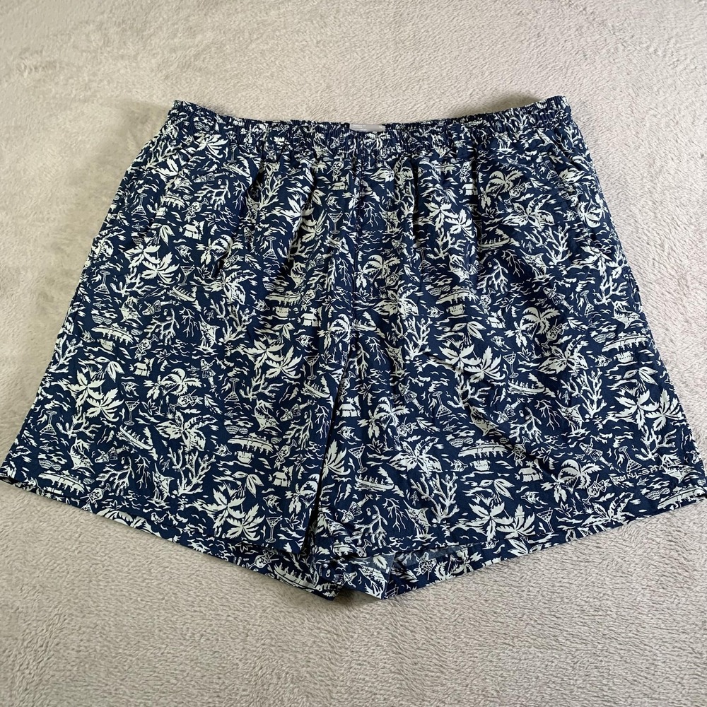 Columbia Swim Trunks Mens XL Blue Tropical PFG Fishing Mesh Lined Beach Shorts